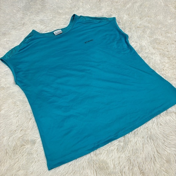 Columbia Sunlight Peak™ II Novelty Short Sleeve Teal Woman’s Size Large - Picture 1 of 10
